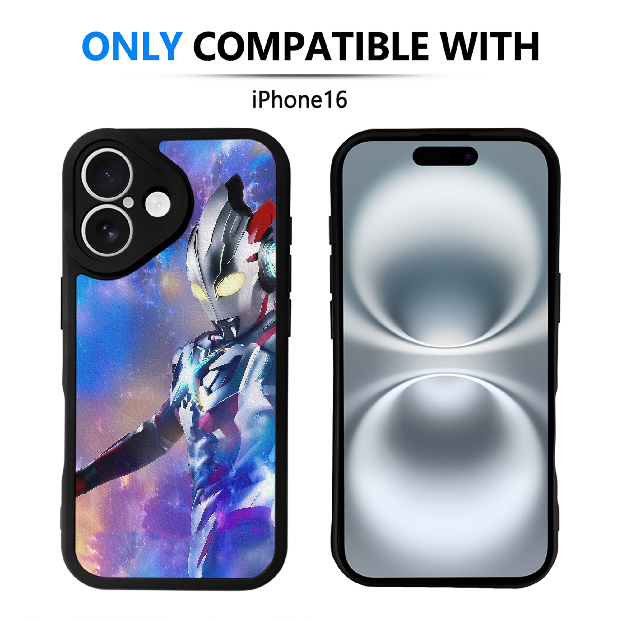 （画像用） ウルトラマン Ultraman 【iPhone 16シリーズ対応】シリコンスマホケース（レザー調） 材質：シリコン